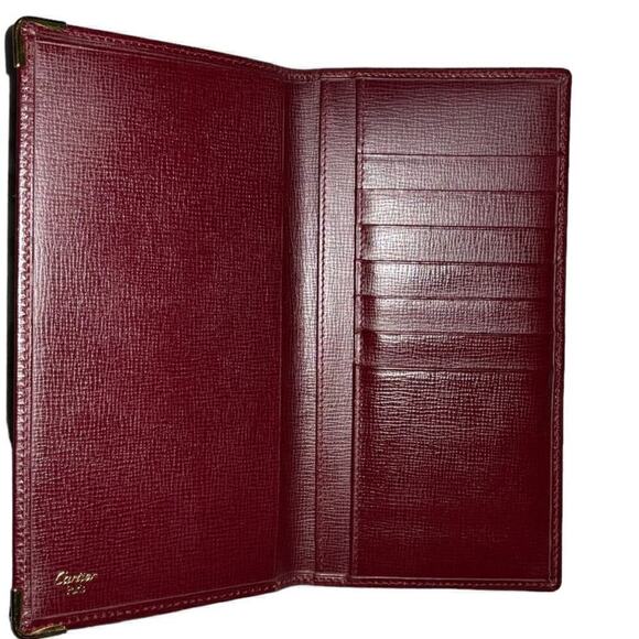 Vintage Cartier Burgundy Leather Bifold Wallet NWOT - Picture 4 of 14